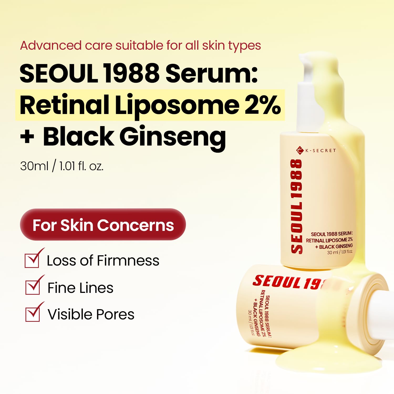 KSECRET - SEOUL 1988 Serum : Retinal Liposome 2% + Black Ginseng 30ml