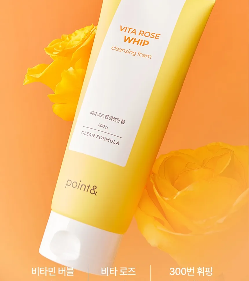 dot solution - point& Vita Rose Whip Cleansing Foam