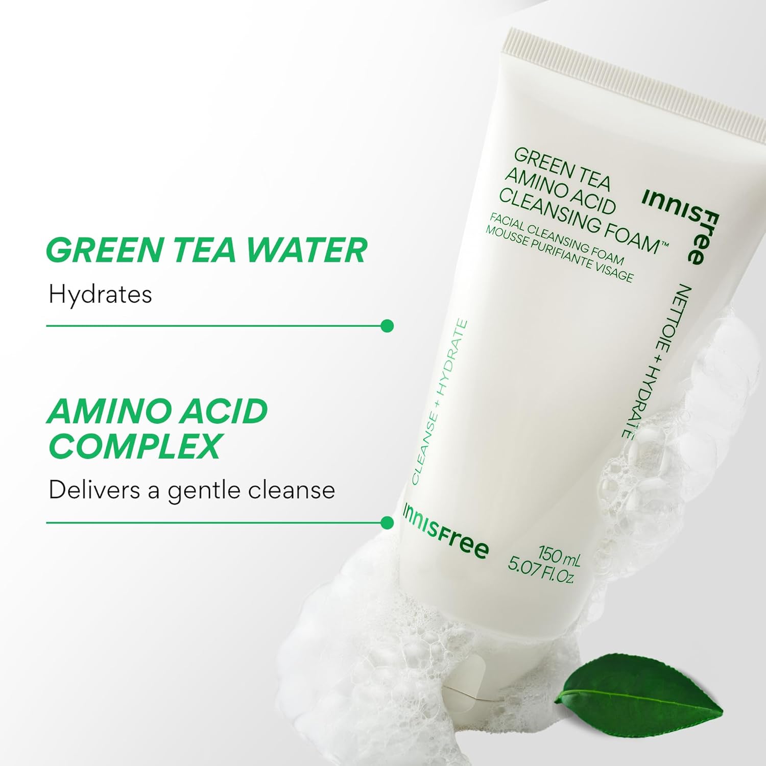 innisfree - Green Tea Amino Hydrating Cleansing Foam 150 ml