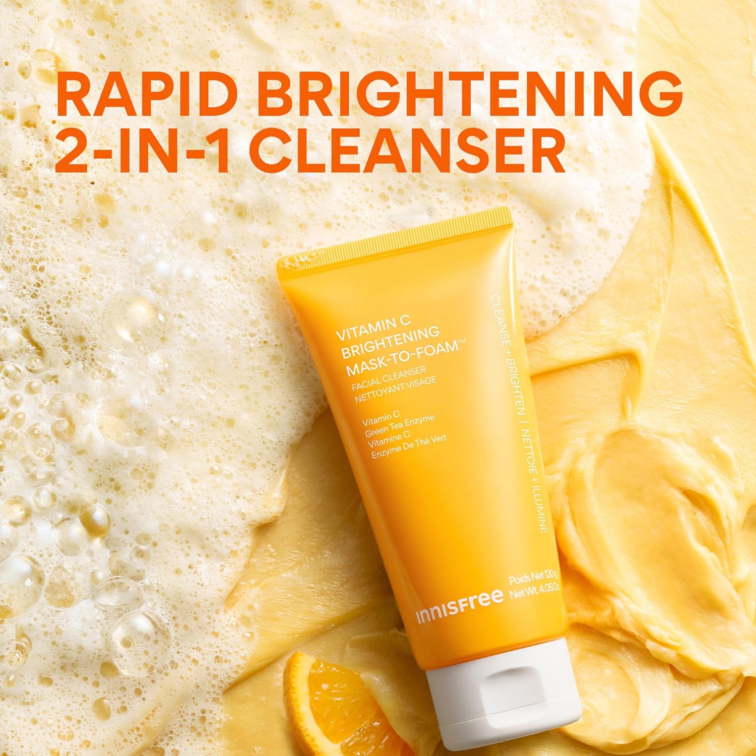 innisfree - Vitamin C Brightening Mask-To-Foam Facial Cleanser 120 g