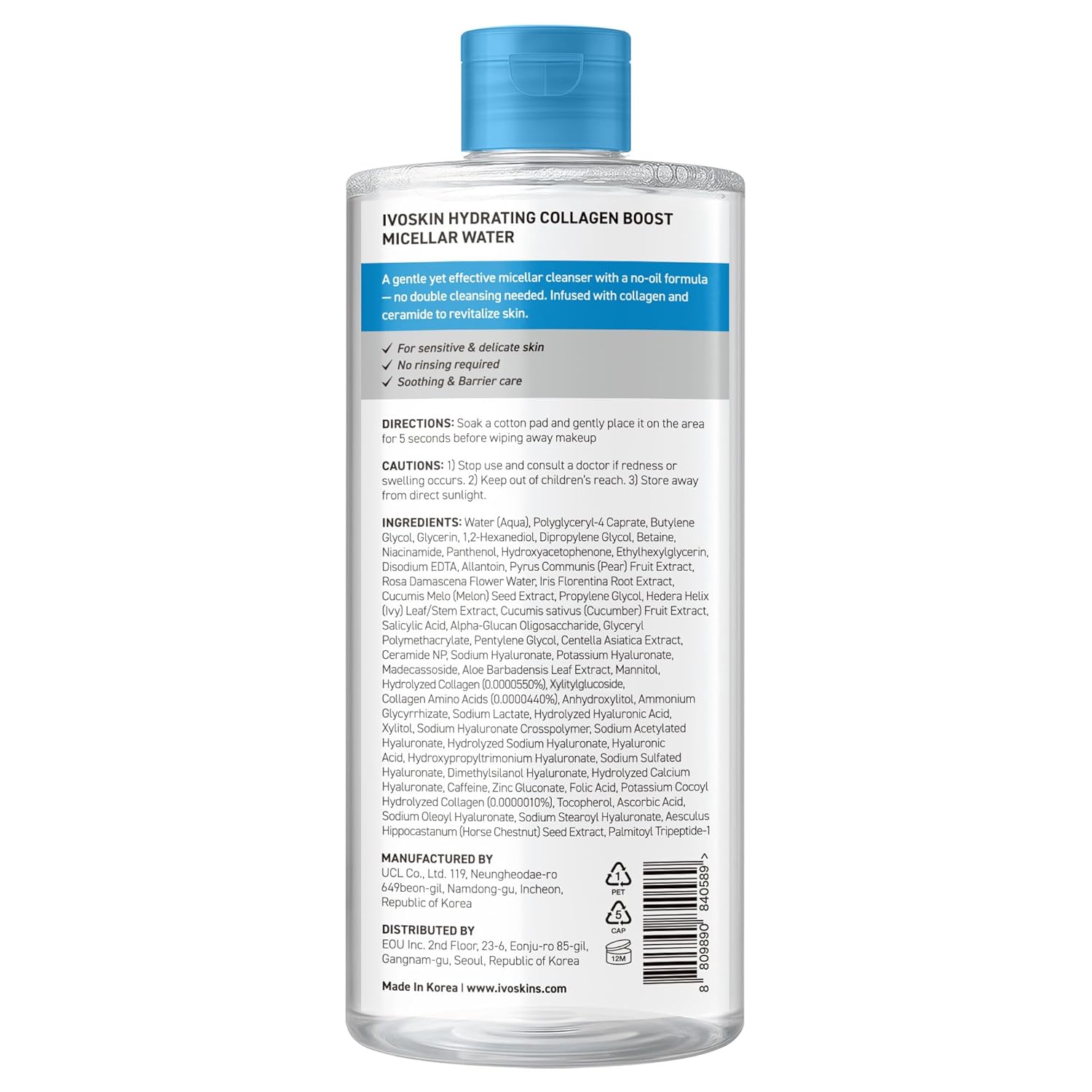 ivoskin - Hydrating Collagen Boost Micellar Water 500 ml