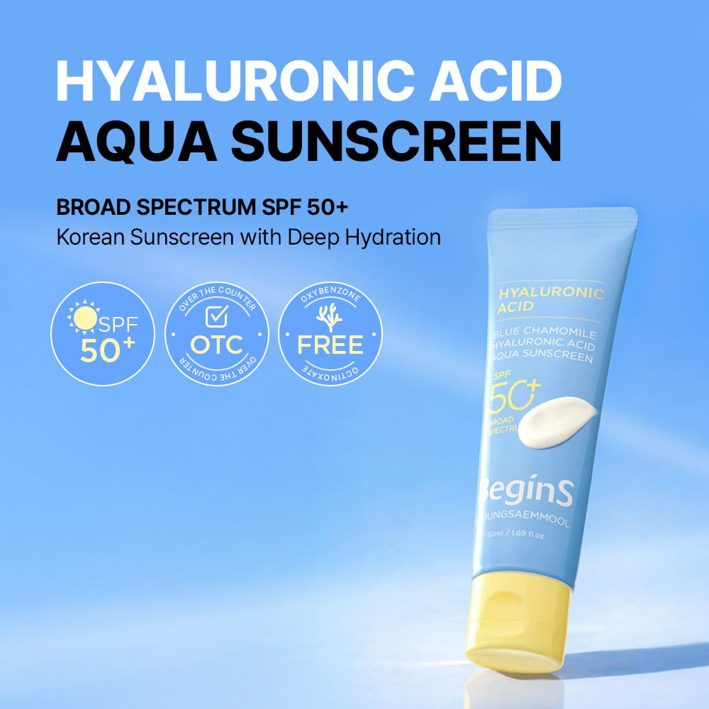JUNG SAEM MOOL - BeginS Blue Chamomile Hyaluronic Acid Aqua Sun Cream 50 ml