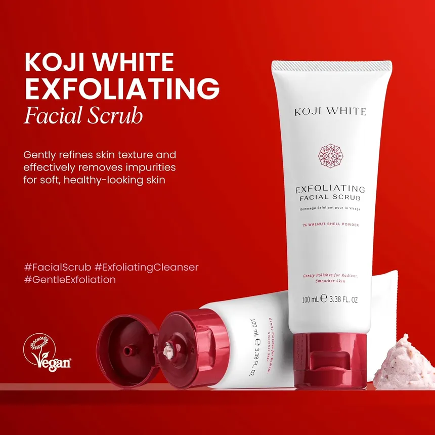 Koji White - Exfoliating Face Scrub 1% Walnut Shell Powder 100ml