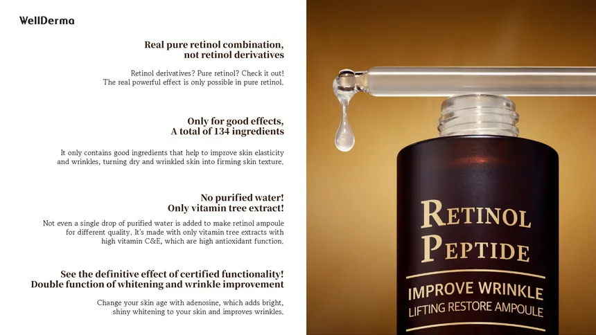 WellDerma - Retinol Peptide Improve Wrinkle Lifting Restore Ampoule 30ml