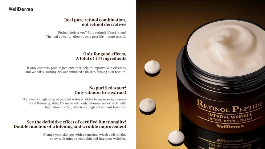 WellDerma - Retinol Peptide Improve Wrinkle Lifting Restore Cream 50g