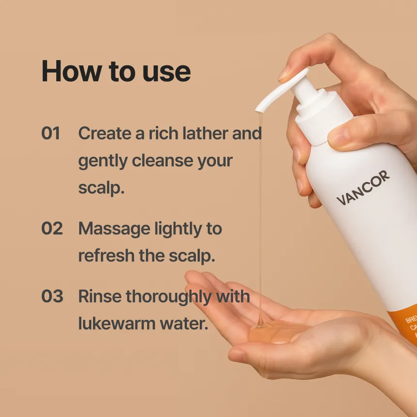 VANCOR - Brewer Yeast Caffeine Anti Hair Loss Shampoo 500ml