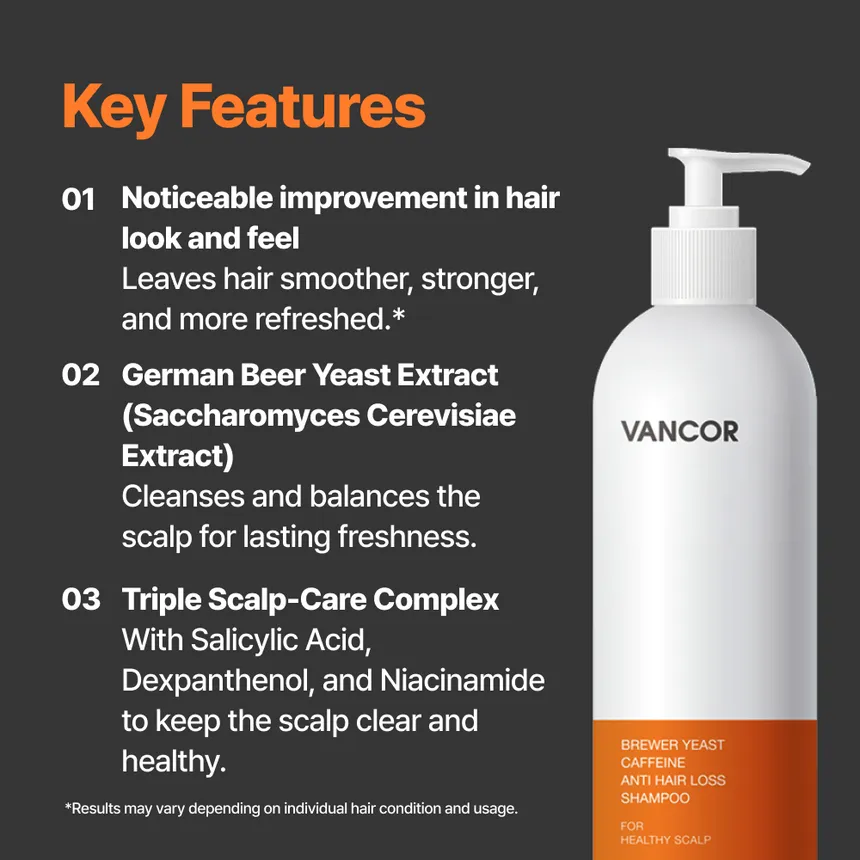 VANCOR - Brewer Yeast Caffeine Anti Hair Loss Shampoo 500ml