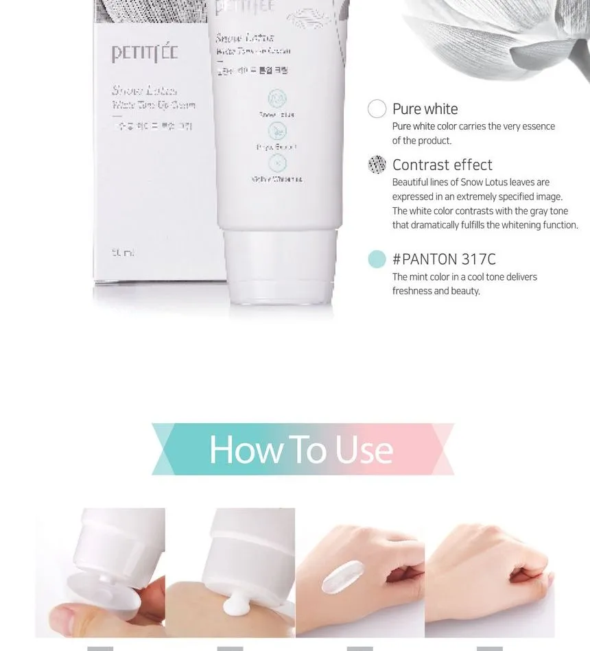 PETITFEE - Snow Lotus White Tone Up Cream 50ml