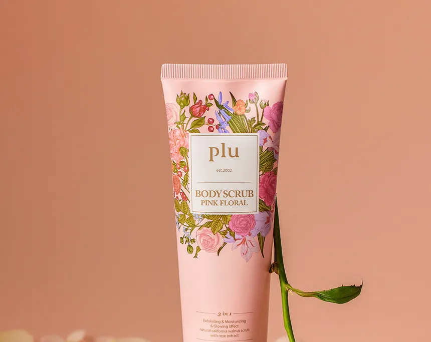 plu - Pink Floral Body Scrub 200g