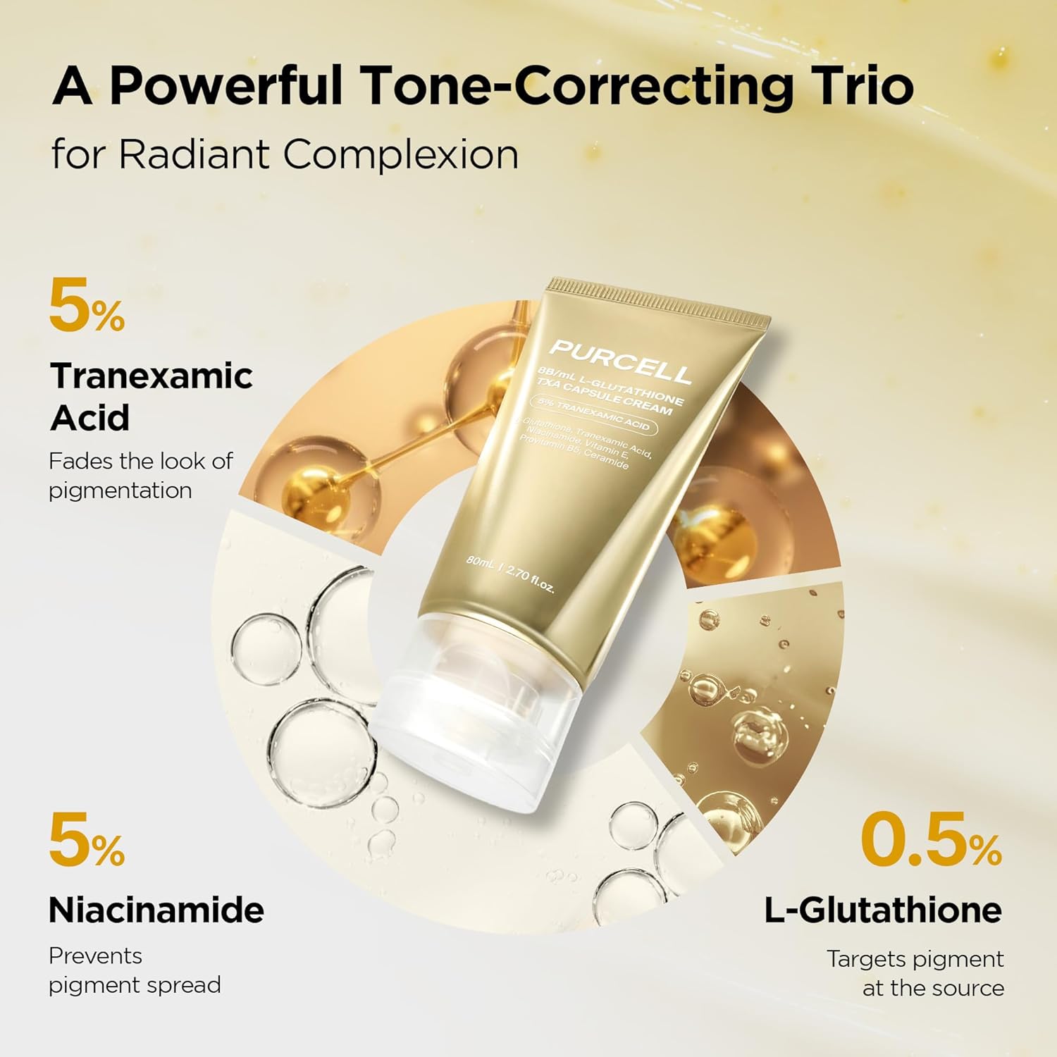 PURCELL - 8B/mL L-Glutathione TXA Capsule Cream 80ml